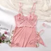 B28026 Hollow Out pink Wedding Night Dress for Honeymoon Sexy Lingerie Women Fashion Babydoll Lace Lingerie