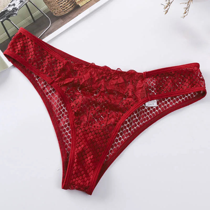 CINOON Women Sexy Lace Panties Low Waist Transparent Underwear Female G String Thong Comfortable Lingerie Temptation Intimates