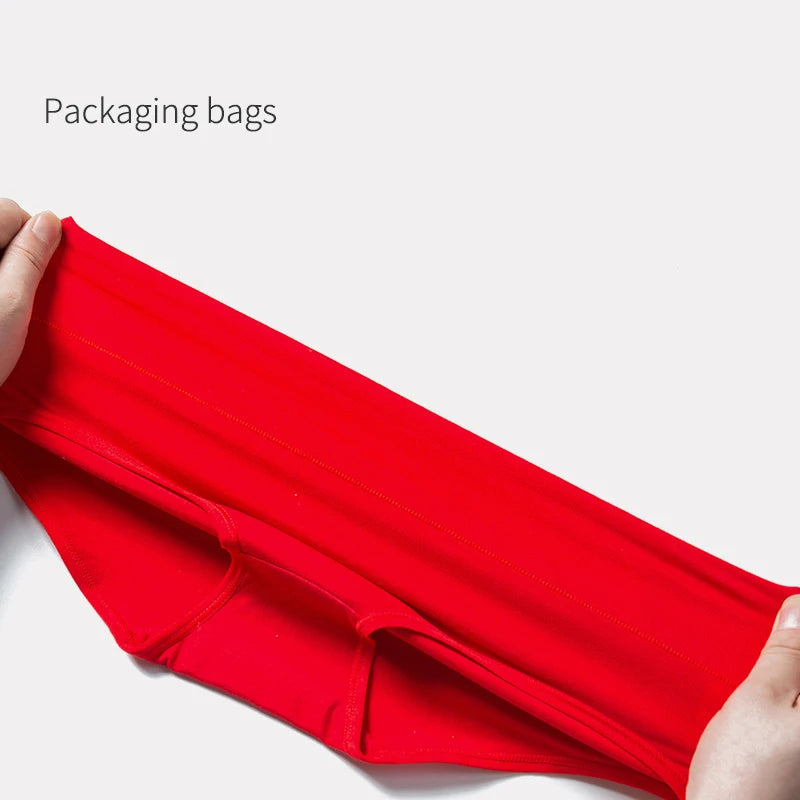 4Pcs/Set Women Panties Cotton Good Luck Red Intimates Soft Breathable Comfort Underpants Female Underwear Seamless Girls Briefs