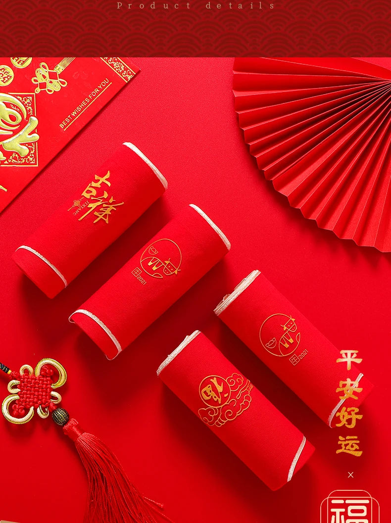 4Pcs/Set Women Panties Cotton Good Luck Red Intimates Soft Breathable Comfort Underpants Female Underwear Seamless Girls Briefs