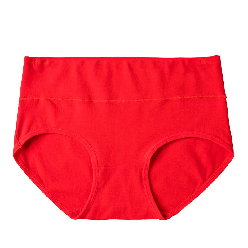 4Pcs/Set Women Panties Cotton Good Luck Red Intimates Soft Breathable Comfort Underpants Female Underwear Seamless Girls Briefs