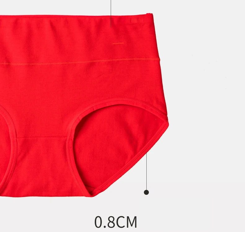 4Pcs/Set Women Panties Cotton Good Luck Red Intimates Soft Breathable Comfort Underpants Female Underwear Seamless Girls Briefs