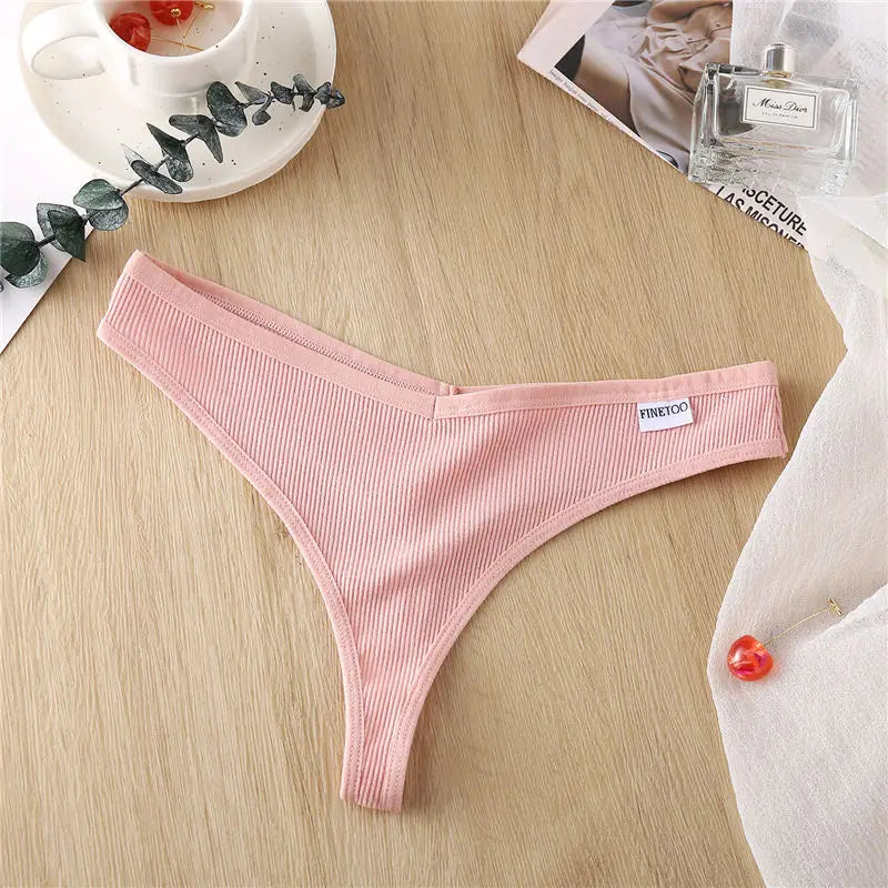5PCS/Set Cotton Thongs Seamless Women's panties Sexy Low Waist G-String Female Lingerie Girls Breathable Intimates Bikinis M-XL