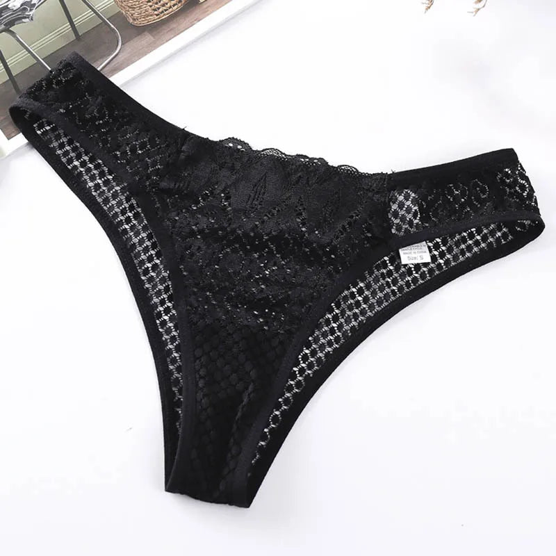 CINOON Women Sexy Lace Panties Low Waist Transparent Underwear Female G String Thong Comfortable Lingerie Temptation Intimates