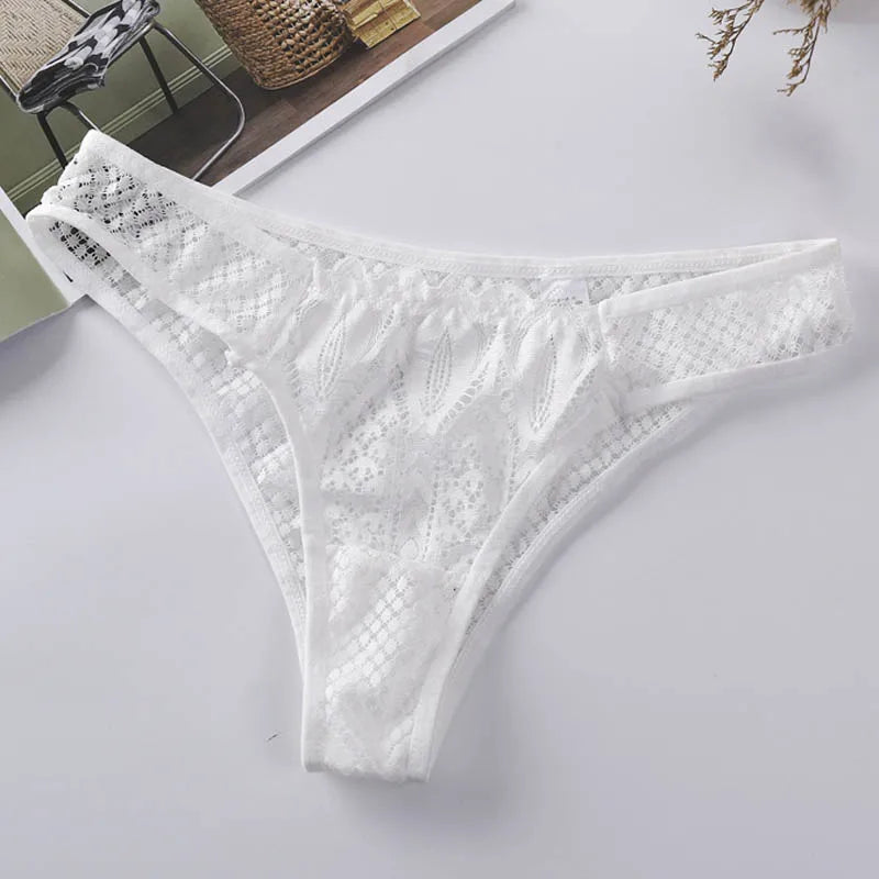 CINOON Women Sexy Lace Panties Low Waist Transparent Underwear Female G String Thong Comfortable Lingerie Temptation Intimates