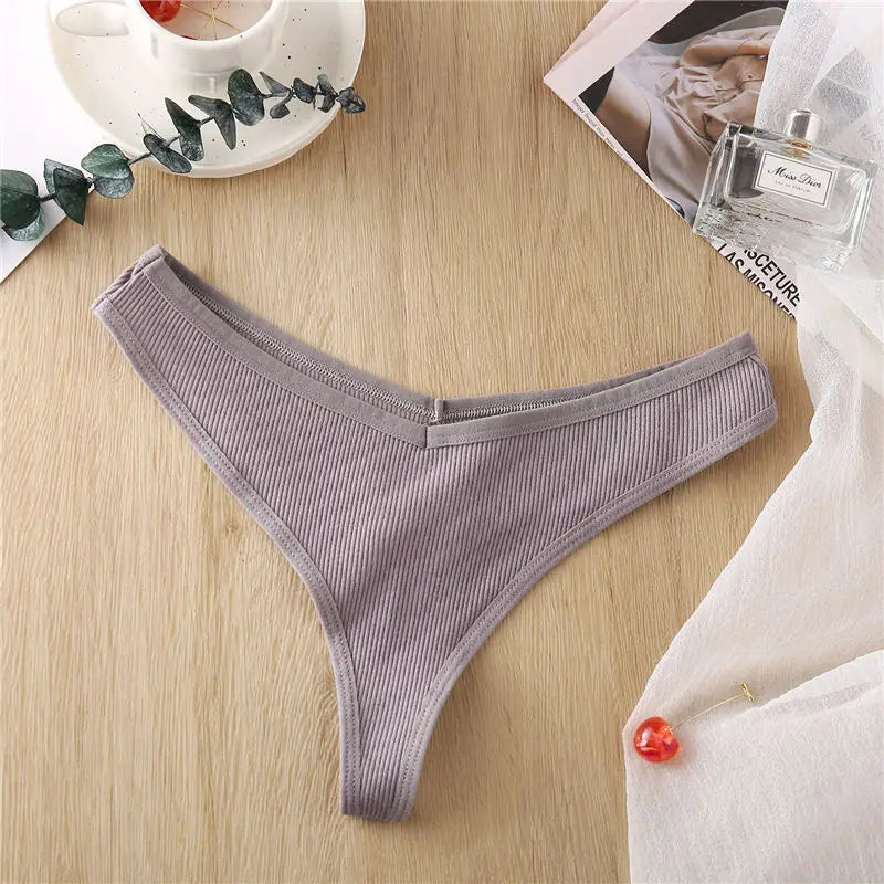 5PCS/Set Cotton Thongs Seamless Women's panties Sexy Low Waist G-String Female Lingerie Girls Breathable Intimates Bikinis M-XL