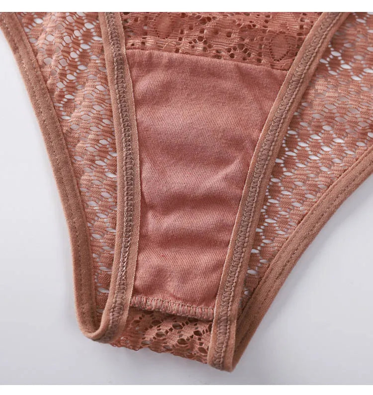 CINOON Women Sexy Lace Panties Low Waist Transparent Underwear Female G String Thong Comfortable Lingerie Temptation Intimates