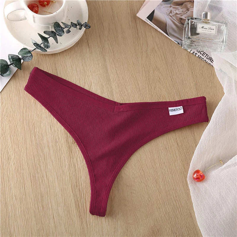 5PCS/Set Cotton Thongs Seamless Women's panties Sexy Low Waist G-String Female Lingerie Girls Breathable Intimates Bikinis M-XL