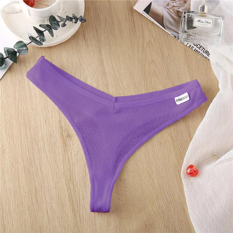 5PCS/Set Cotton Thongs Seamless Women's panties Sexy Low Waist G-String Female Lingerie Girls Breathable Intimates Bikinis M-XL