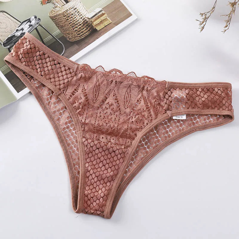 CINOON Women Sexy Lace Panties Low Waist Transparent Underwear Female G String Thong Comfortable Lingerie Temptation Intimates
