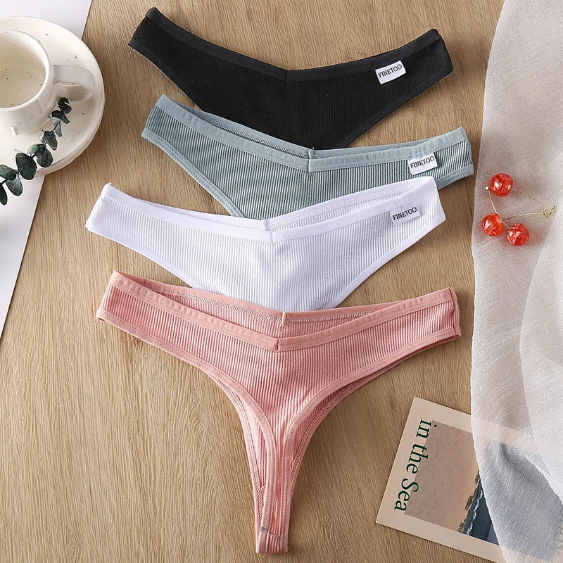 5PCS/Set Cotton Thongs Seamless Women's panties Sexy Low Waist G-String Female Lingerie Girls Breathable Intimates Bikinis M-XL